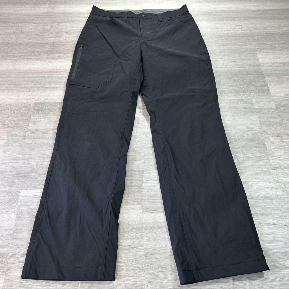 Eddie Bauer Tech Pants Mens 32x32 Black Fleece Lined Tech Softshell Hiking